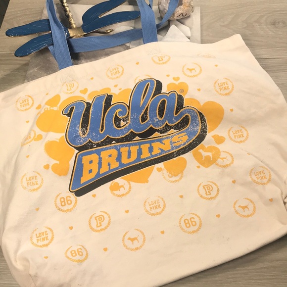 PINK Victoria's Secret Handbags - UCLA pink canvas tote